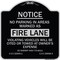 Signmission No Parking in Areas Marked as Fire Lane CVC Section 22500.1 & 22658 Alum, 18" x 18", BS-1818-23724 A-DES-BS-1818-23724 - alternate 1